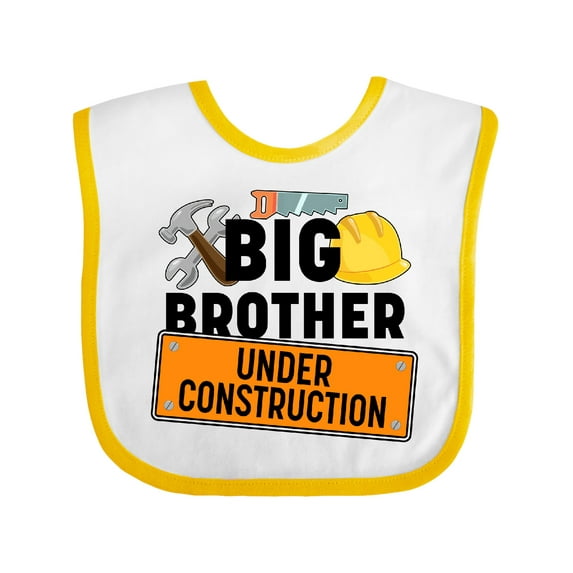 Inktastic Big Brother Under Construction Boys Baby Bib