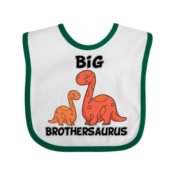Inktastic Big Brothersaurus with Cute Sibling Dinosaurs Boys Baby Bib