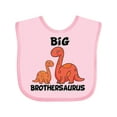 thumbnail image 1 of Inktastic Big Brothersaurus with Cute Sibling Dinosaurs Boys Baby Bib, 1 of 4