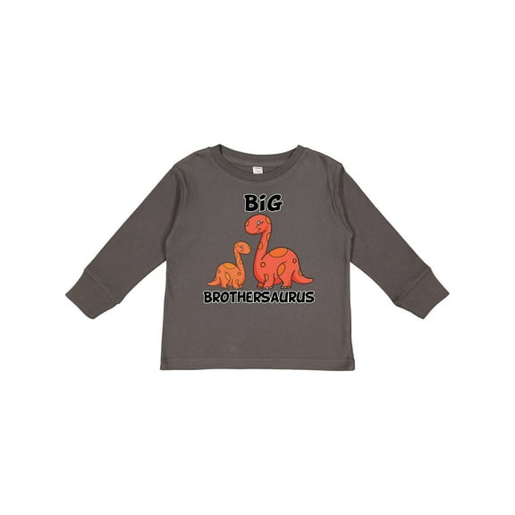 Inktastic Big Brothersaurus with Cute Sibling Dinosaurs Boys Long Sleeve Toddler T-Shirt