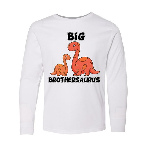 Inktastic Big Brothersaurus with Cute Sibling Dinosaurs Long Sleeve Youth T-Shirt