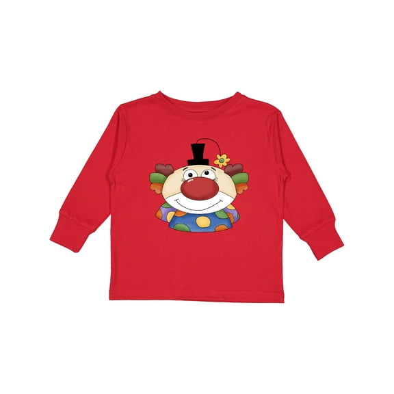 Inktastic Big Clown Face Boys or Girls Long Sleeve Toddler T-Shirt