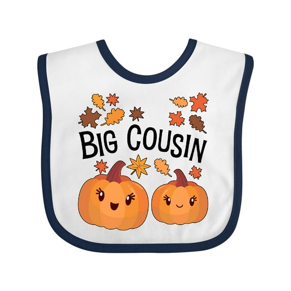 Inktastic Big Cousin Pumpkins with Fall Leaves Boys or Girls Baby Bib