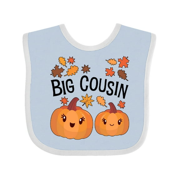 Inktastic Big Cousin Pumpkins with Fall Leaves Boys or Girls Baby Bib