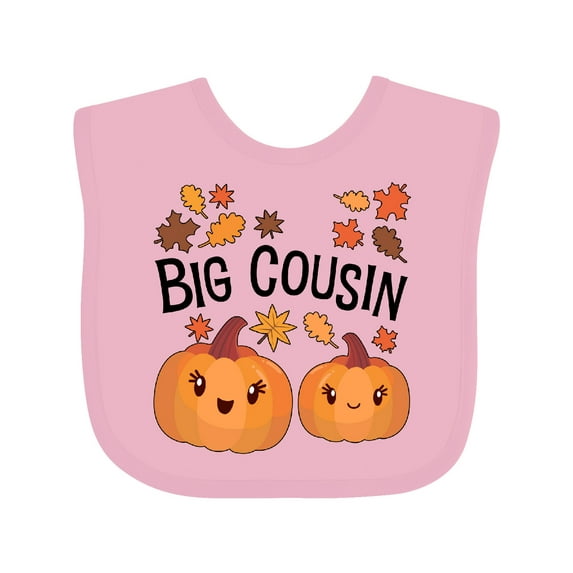 Inktastic Big Cousin Pumpkins with Fall Leaves Boys or Girls Baby Bib
