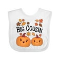thumbnail image 1 of Inktastic Big Cousin Pumpkins with Fall Leaves Boys or Girls Baby Bib, 1 of 4