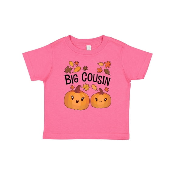 Inktastic Big Cousin Pumpkins with Fall Leaves Boys or Girls Baby T-Shirt