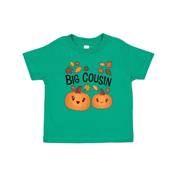 Inktastic Big Cousin Pumpkins with Fall Leaves Boys or Girls Baby T-Shirt