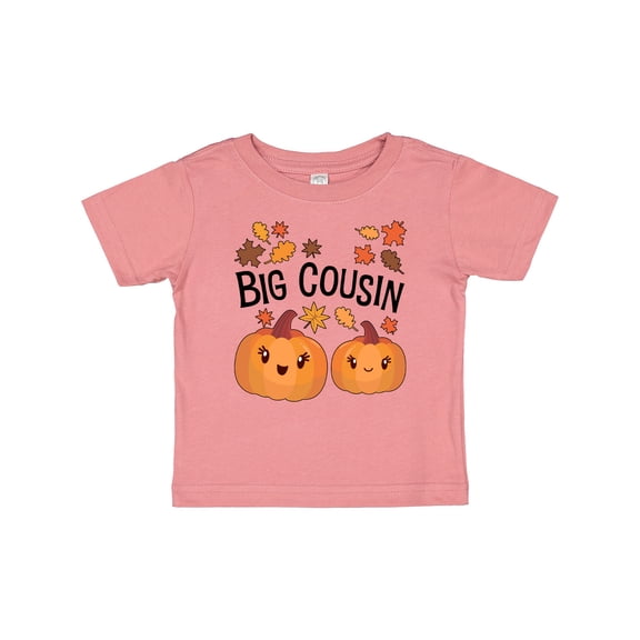 Inktastic Big Cousin Pumpkins with Fall Leaves Boys or Girls Baby T-Shirt