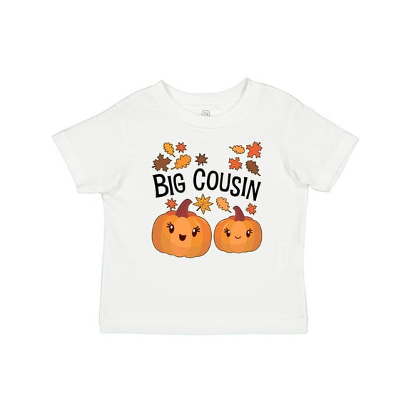 Inktastic Big Cousin Pumpkins with Fall Leaves Boys or Girls Baby T-Shirt