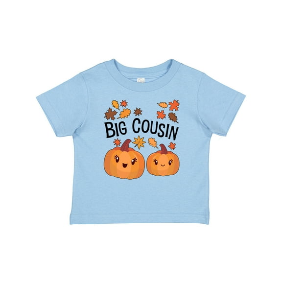 Inktastic Big Cousin Pumpkins with Fall Leaves Boys or Girls Baby T-Shirt
