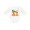 thumbnail image 1 of Inktastic Big Cousin Pumpkins with Fall Leaves Boys or Girls Long Sleeve Baby Bodysuit, 1 of 5