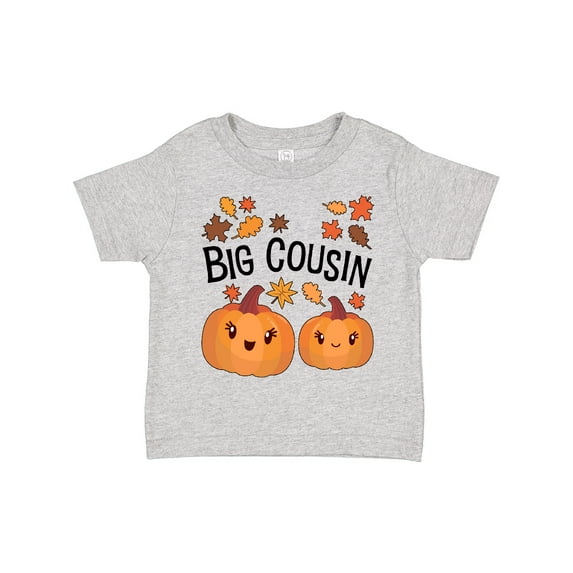 Inktastic Big Cousin Pumpkins with Fall Leaves Boys or Girls Toddler T-Shirt