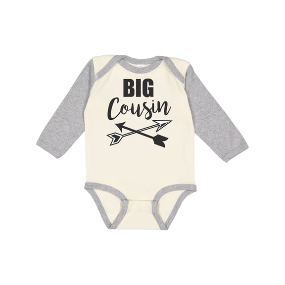 Inktastic Big Cousin with Arrows Boys or Girls Long Sleeve Baby Bodysuit