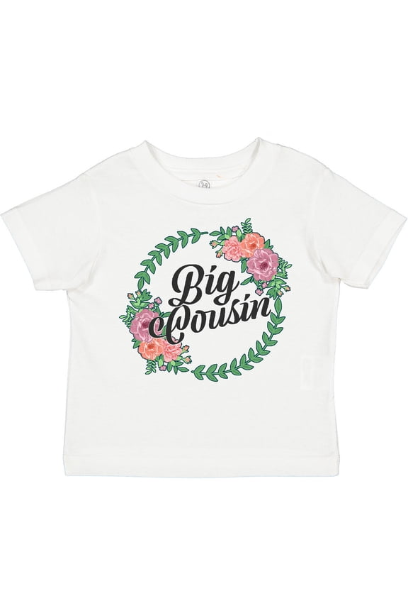 Big Cousin with Flower Circle Girls Toddler T-Shirt
