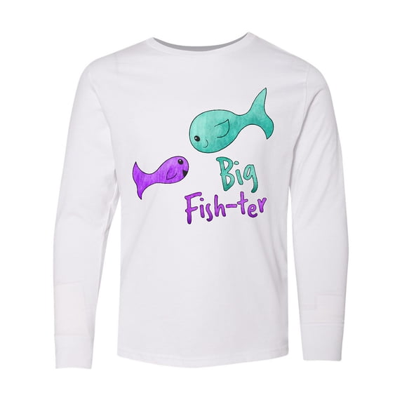 Inktastic Big Fish-ter- Cute fish sisters Long Sleeve Youth T-Shirt