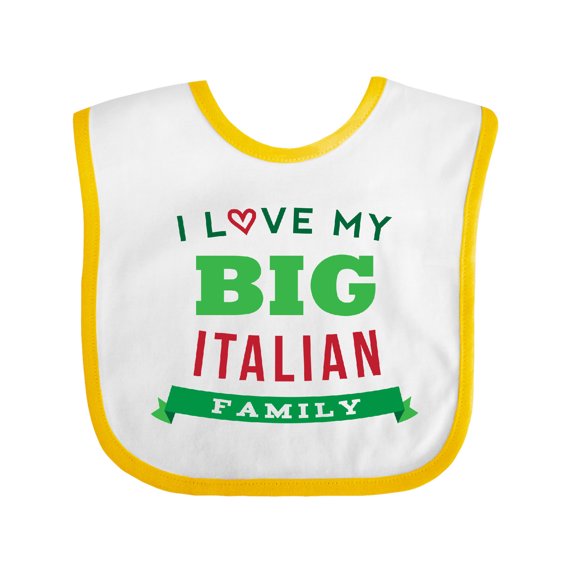 Inktastic Big Italian Family Boys or Girls Baby Bib