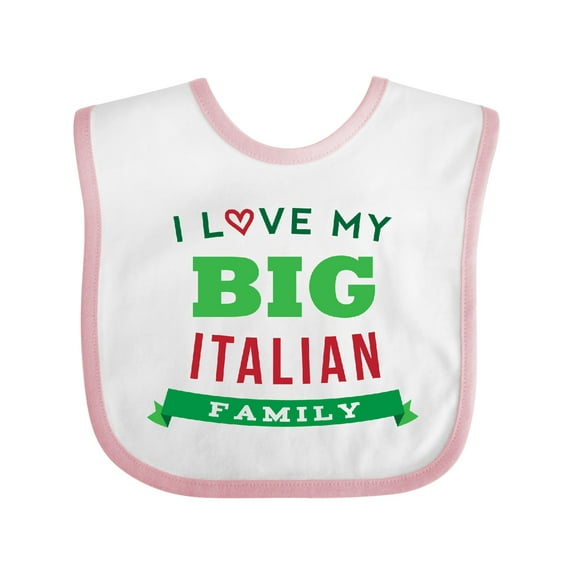 Inktastic Big Italian Family Boys or Girls Baby Bib