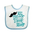 thumbnail image 1 of Inktastic Big Mister to a Little Sister Boys Baby Bib, 1 of 4