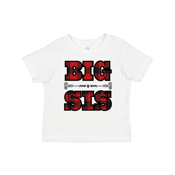 Inktastic Big Sis Buffalo Plaid Sister Girls Toddler T-Shirt