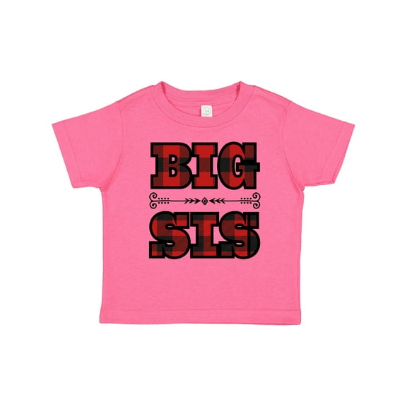 Inktastic Big Sis Buffalo Plaid Sister Girls Toddler T-Shirt