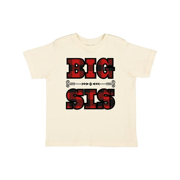 Inktastic Big Sis Buffalo Plaid Sister Girls Toddler T-Shirt