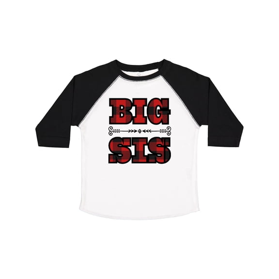 Inktastic Big Sis Buffalo Plaid Sister Girls Toddler T-Shirt