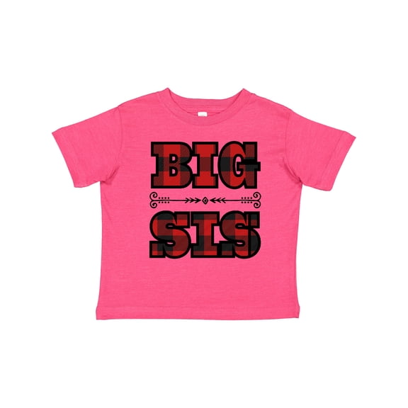 Inktastic Big Sis Buffalo Plaid Sister Girls Toddler T-Shirt
