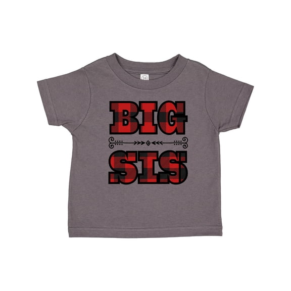 Inktastic Big Sis Buffalo Plaid Sister Girls Toddler T-Shirt
