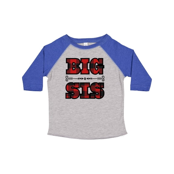 Inktastic Big Sis Buffalo Plaid Sister Girls Toddler T-Shirt