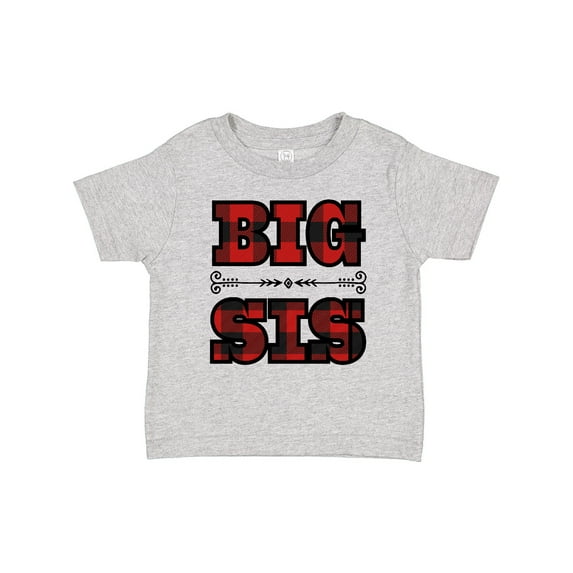 Inktastic Big Sis Buffalo Plaid Sister Girls Toddler T-Shirt