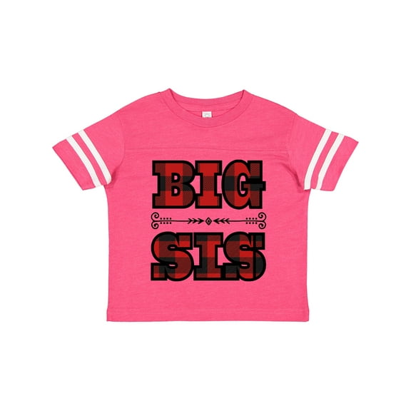 Inktastic Big Sis Buffalo Plaid Sister Girls Toddler T-Shirt