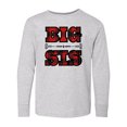 thumbnail image 1 of Inktastic Big Sis Buffalo Plaid Sister Long Sleeve Youth T-Shirt, 1 of 5