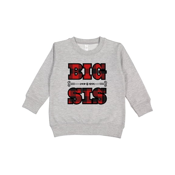 Inktastic Big Sis Buffalo Plaid Sister Toddler Sweatshirt