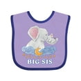 thumbnail image 1 of Inktastic Big Sis Cute Elephants with Moon and Stars Girls Baby Bib, 1 of 4