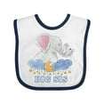 thumbnail image 1 of Inktastic Big Sis Cute Elephants with Moon and Stars Girls Baby Bib, 1 of 4
