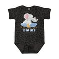 thumbnail image 1 of Inktastic Big Sis Cute Elephants with Moon and Stars Girls Baby Bodysuit, 1 of 5