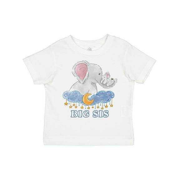 Inktastic Big Sis Cute Elephants with Moon and Stars Girls Toddler T-Shirt
