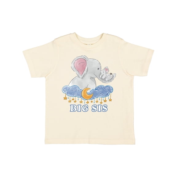 Inktastic Big Sis Cute Elephants with Moon and Stars Girls Toddler T-Shirt
