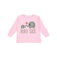 thumbnail image 1 of Inktastic Big Sis Elephant Girls Long Sleeve Toddler T-Shirt, 1 of 5
