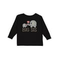 thumbnail image 1 of Inktastic Big Sis Elephant Girls Long Sleeve Toddler T-Shirt, 1 of 5