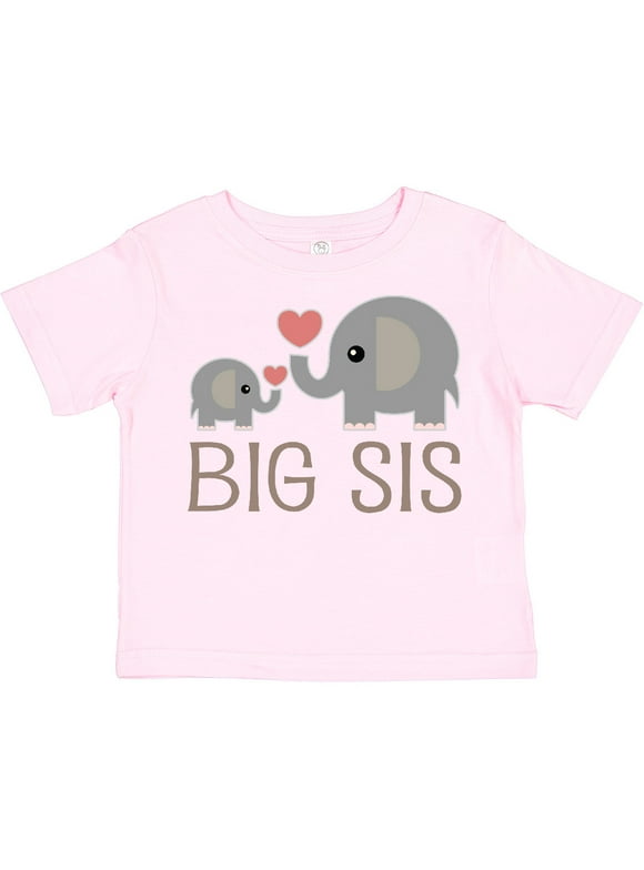 Inktastic Big Sis Elephant Girls Toddler T-Shirt