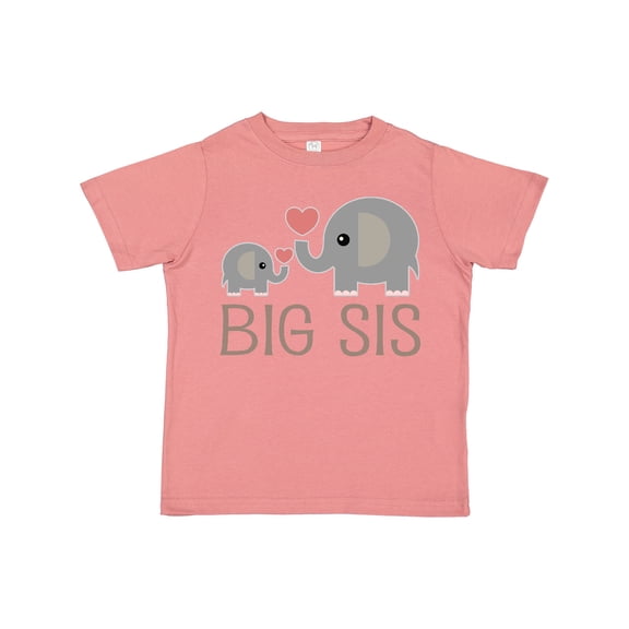 Inktastic Big Sis Elephant Girls Toddler T-Shirt