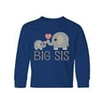 thumbnail image 1 of Inktastic Big Sis Elephant Long Sleeve Youth T-Shirt, 1 of 5