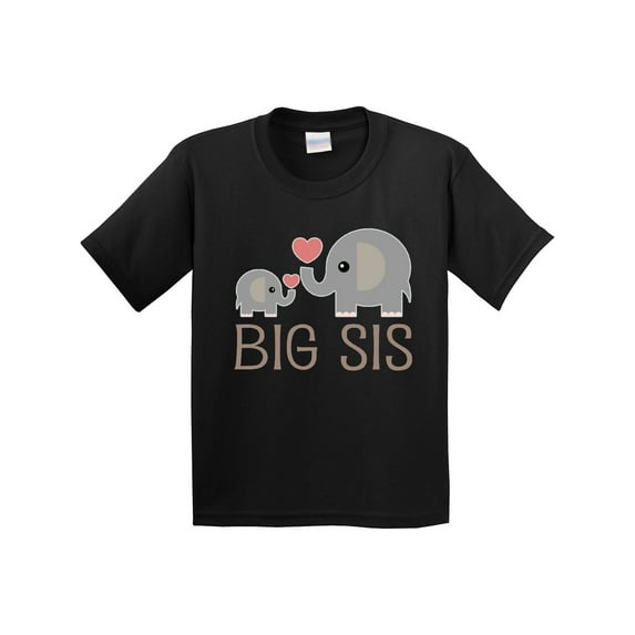 Inktastic Big Sis Elephant Youth T-Shirt