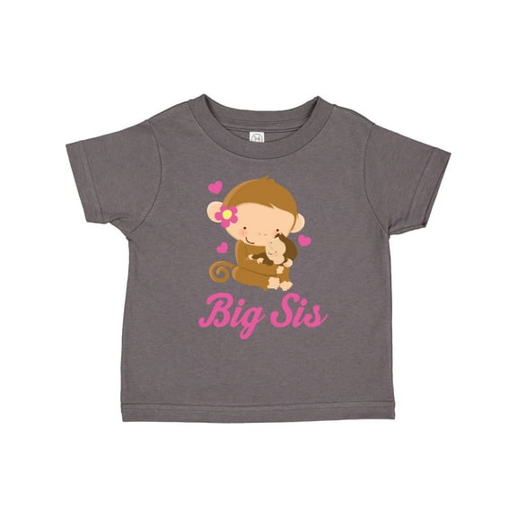 Inktastic Big Sis Monkeys Girls Toddler T-Shirt