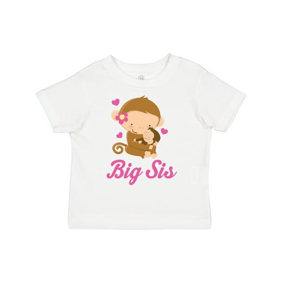 Inktastic Big Sis Monkeys Girls Toddler T-Shirt