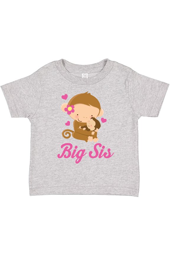 Big Sis Monkeys Girls Toddler T-Shirt