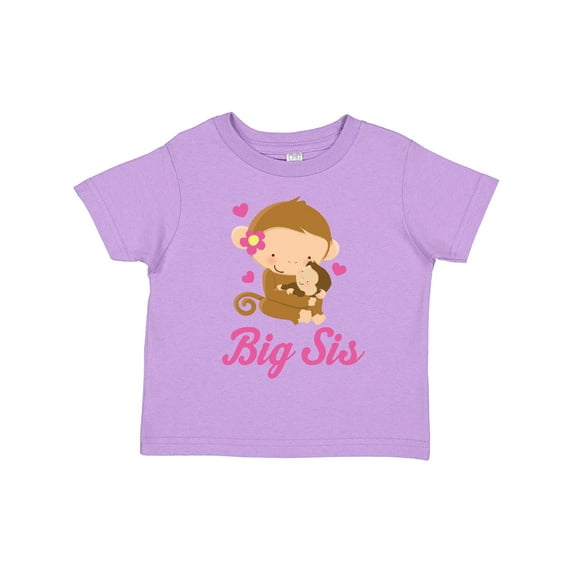Inktastic Big Sis Monkeys Girls Toddler T-Shirt