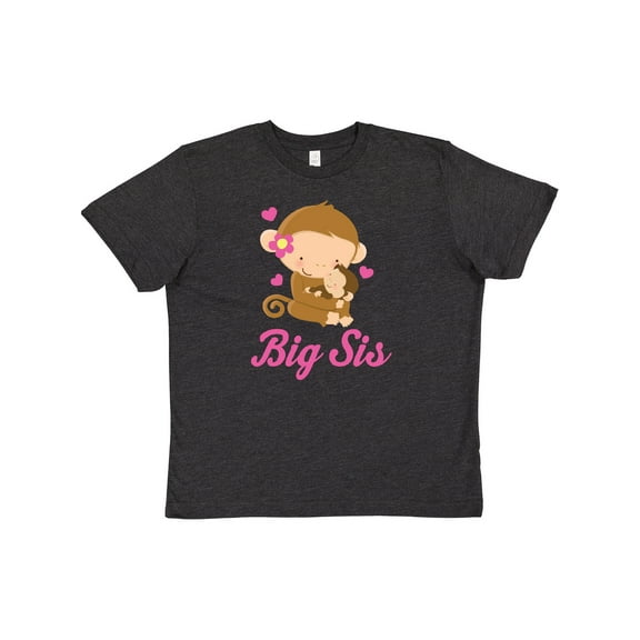 Inktastic Big Sis Monkeys Youth T-Shirt